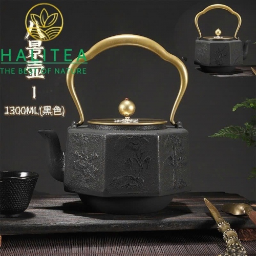 Ấm Gang Tetsubin - Cổ Phong Bát Cảnh 1300ml