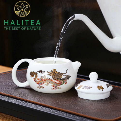 Ấm Sứ Đức Hoá Tây Thi Long Phụng Đổi Màu 250ml Hộp Quà Tặng