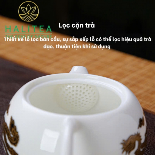 Ấm Sứ Đức Hoá Tây Thi Long Phụng Đổi Màu 250ml Hộp Quà Tặng