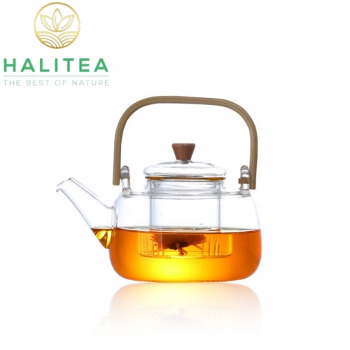 Ấm Thủy Tinh Quai Tre Cao Cấp 900ml