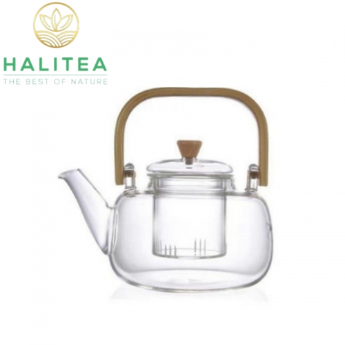 Ấm Thủy Tinh Quai Tre Cao Cấp 900ml