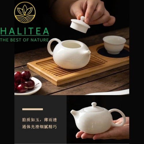 Ấm Trà Tây Thi Sứ Bạch Định Cao Cấp 200ml