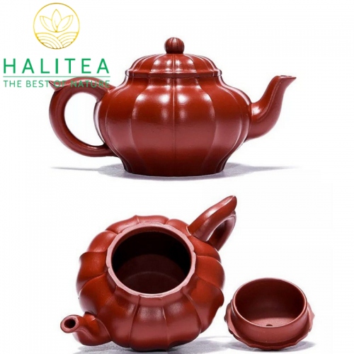 Ấm Tử Sa Cân Văn Tiêu Anh Đại Hồng Bào 200ml