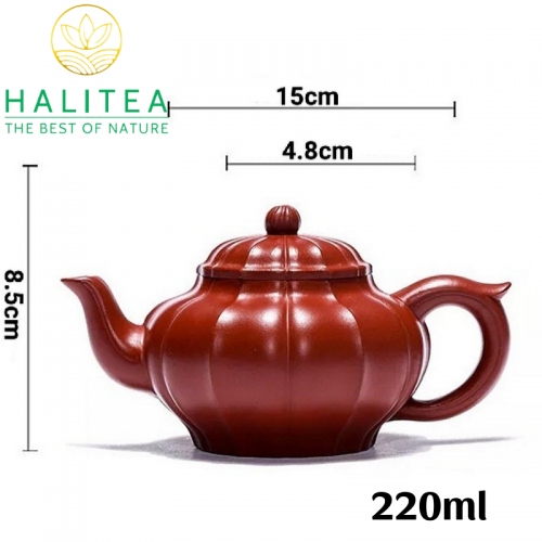 Ấm Tử Sa Cân Văn Tiêu Anh Đại Hồng Bào 200ml