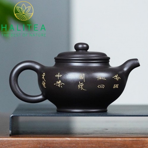 Ấm Tử Sa Chuyết Chỉ Mộc Lan Hắc Nê 240ml