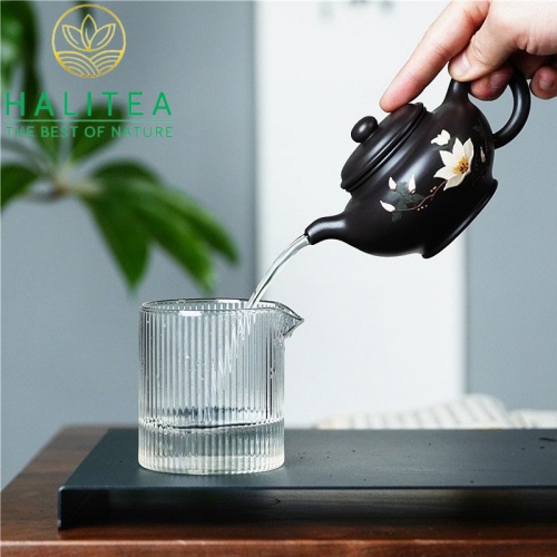 Ấm Tử Sa Chuyết Chỉ Mộc Lan Hắc Nê 240ml