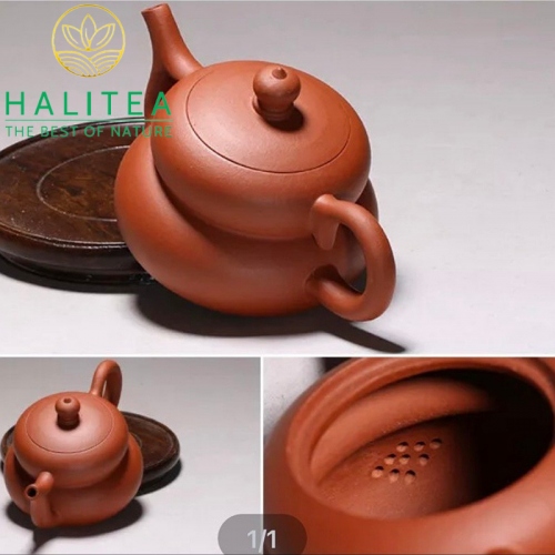 Ấm Tử Sa Dáng Hồ Lô Lọc Hoa Mai 180ml