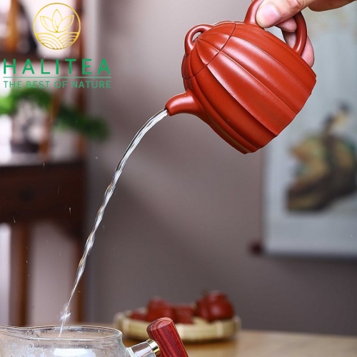 Ấm Tử Sa Dáng Tần Quyền Cúc Lôi Đất Đại Hồng Bào 200ml MS110