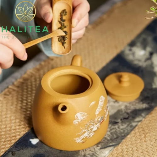 Ấm Tử Sa Hán Đạc Hoàng Kim Đoạn Nê 500ml
