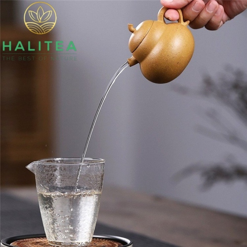 Ấm Tử Sa Hồ Lô Hoàng Kim Đoạn Nê 120ml