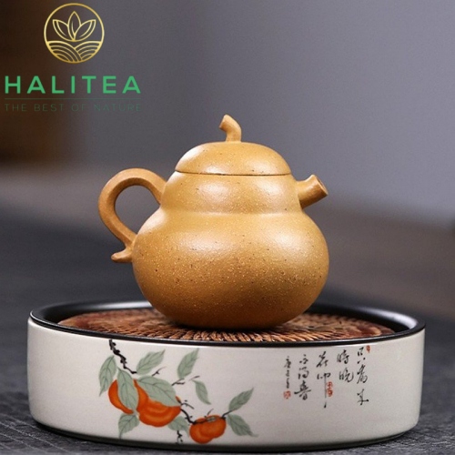 Ấm Tử Sa Hồ Lô Hoàng Kim Đoạn Nê 120ml