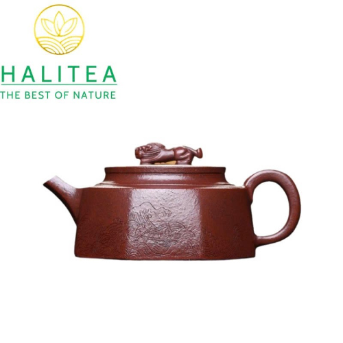 Ấm Tử Sa Lãng Hoa Sư Vương 320ml – Huyết Long Sa Trần Phủ Thủ Công