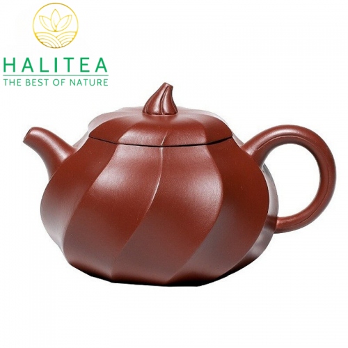 Ấm Tử Sa Lăng Hoa Xoắn Đại Hồng Bào Có Giấy Chứng Thư 250ml