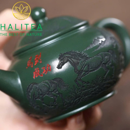 Ấm Tử Sa Thuỷ Bình Mã Đáo Thành Công 200ml – Nguyên Khoáng Lục Nê Nghi Hưng