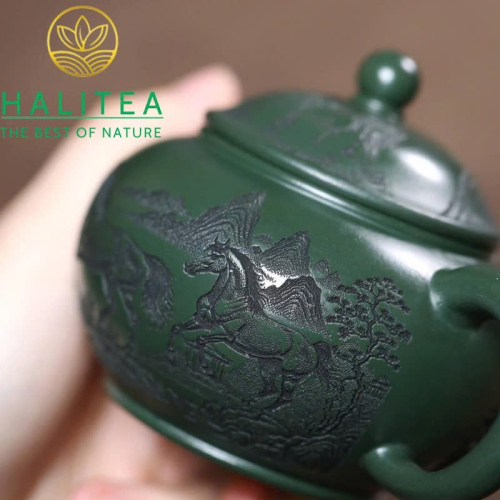 Ấm Tử Sa Thuỷ Bình Mã Đáo Thành Công 200ml – Nguyên Khoáng Lục Nê Nghi Hưng