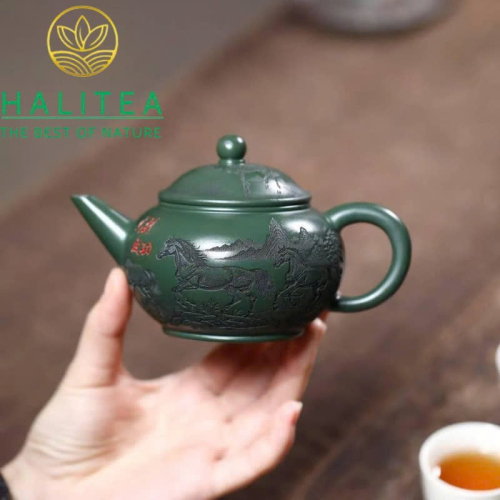 Ấm Tử Sa Thuỷ Bình Mã Đáo Thành Công 200ml – Nguyên Khoáng Lục Nê Nghi Hưng