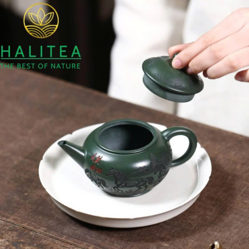 Ấm Tử Sa Thuỷ Bình Mã Đáo Thành Công 200ml – Nguyên Khoáng Lục Nê Nghi Hưng