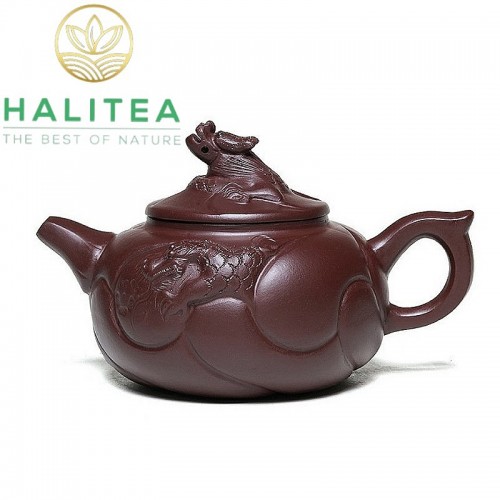Ấm Tử Sa Ngư Hóa Long Tử Nê 340ml