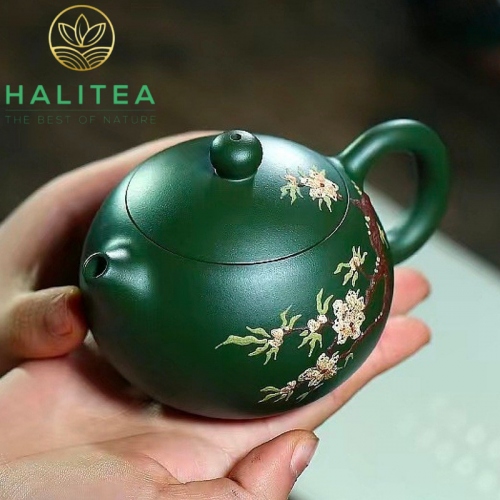 Ấm Tử Sa Tây Thi Hoa Mai Lục Nê 220ml