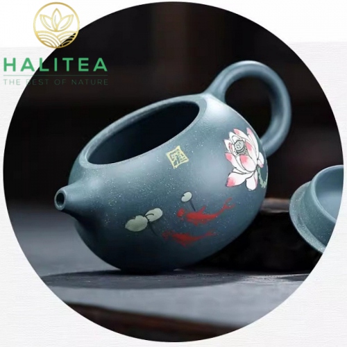 Ấm Tử Sa Tây Thi Lục Nê Hoa Sen 200ml