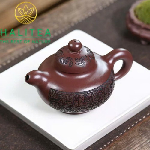 Ấm Tử Sa Thanh Đồng Hoa Dĩnh Tử Nê 330ml Thủ Công Nghi Hưng