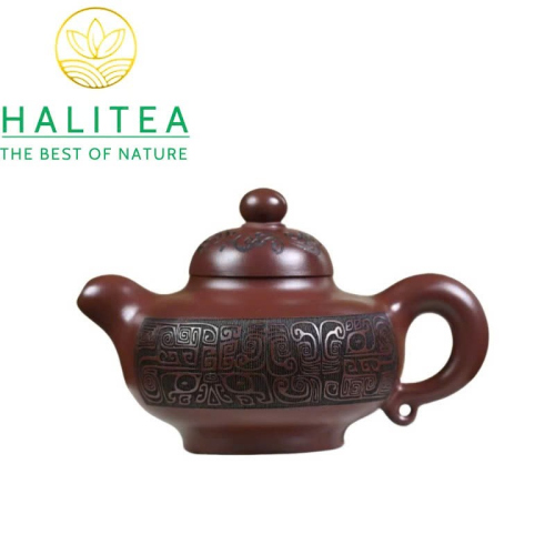 Ấm Tử Sa Thanh Đồng Hoa Dĩnh Tử Nê 330ml Thủ Công Nghi Hưng