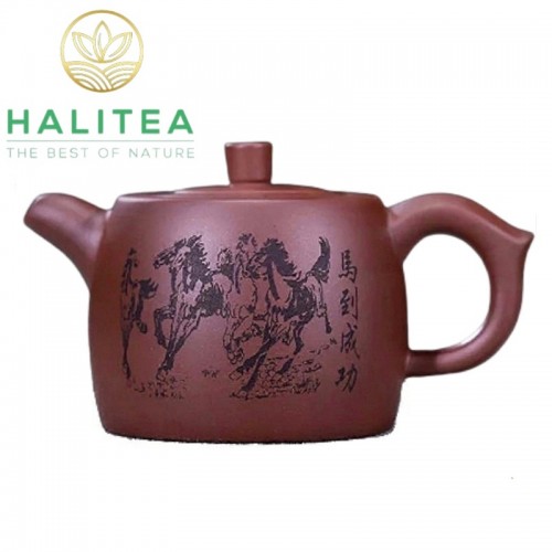Ấm Tử Sa Tỉnh Lan Tử Nê Mã Đáo Thành Công 460ml