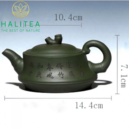 Ấm Tử Sa Trúc Đoạn Lục Nê Có Giấy Chứng Thư 240ml