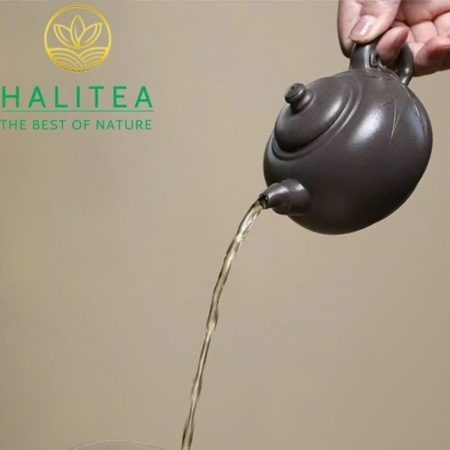 Ấm Tử Sa Trúc Đoạn Xuyết Chỉ Thiên Thanh Nê 280ml