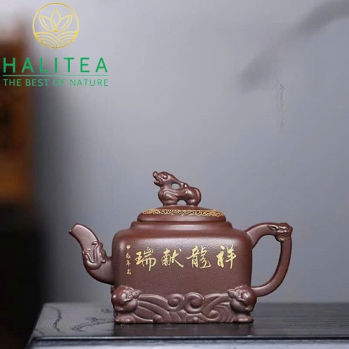 Ấm Tử Sa Tứ Phương Long Tôn Hán Đỉnh Tử Nê 320ml
