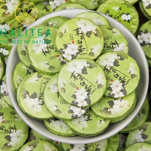 Bạch Trà Hoa Nhài Vân Nam Ép Bánh (Jasmine White Tea Cake) - Viên 6g