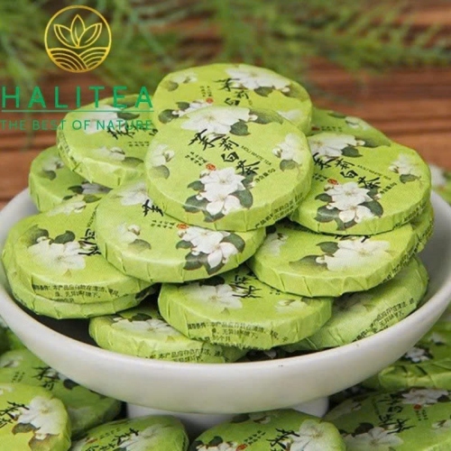 Bạch Trà Hoa Nhài Vân Nam Ép Bánh (Jasmine White Tea Cake) - Viên 6g