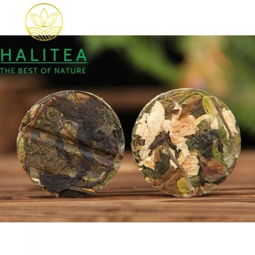 Bạch Trà Hoa Nhài Vân Nam Ép Bánh (Jasmine White Tea Cake) - Viên 6g