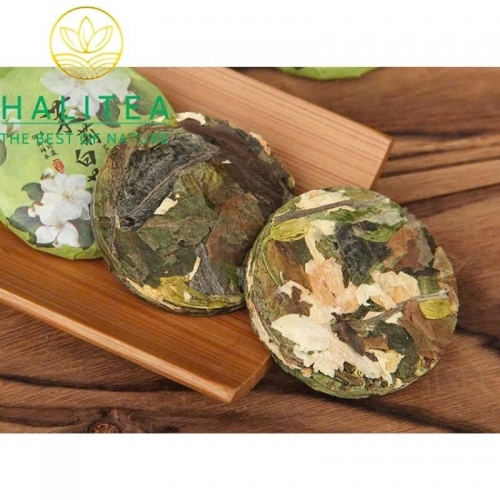 Bạch Trà Hoa Nhài Vân Nam Ép Bánh (Jasmine White Tea Cake) - Viên 6g