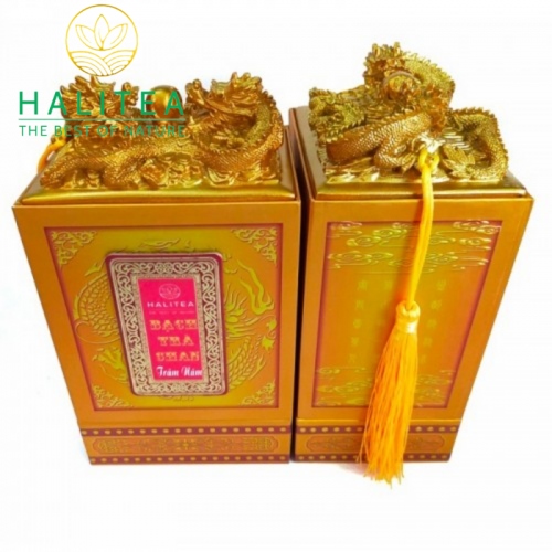 Bạch Trà Shan Trăm Năm HALITEA Di Sản Hộp Ấn Vàng Cao Cấp
