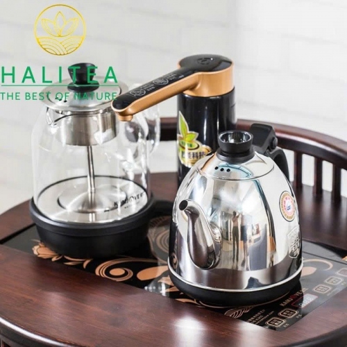 Bàn Trà Di Động Gỗ Tròn Có Bánh Xe – Tủ Trà Pha Nước Tiện Lợi Cao Cấp