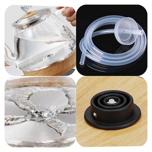 Bếp Điện Đơn Vàng Gỗ Cấp Nước Từ Đáy Ấm Thủy Tinh Cao Cấp