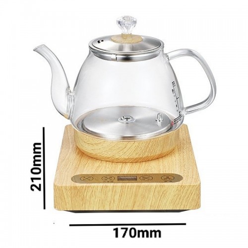 Bếp Điện Đơn Vàng Gỗ Cấp Nước Từ Đáy Ấm Thủy Tinh Cao Cấp