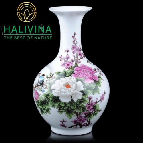 Bình Hoa Gốm Sứ Phong Thuỷ Cao Cấp KT22X13CM