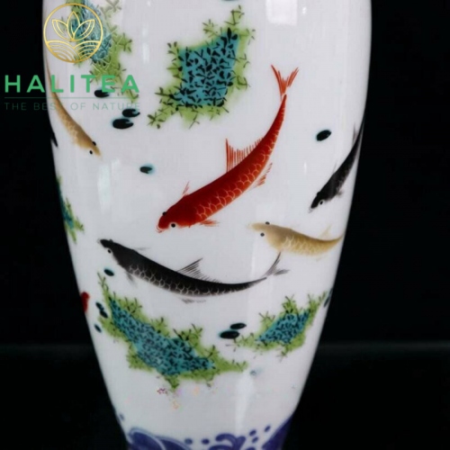Bình Hoa Gốm Sứ Phong Thuỷ Cao Cấp KT27X12CM