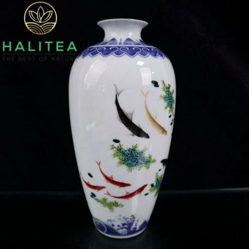 Bình Hoa Gốm Sứ Phong Thuỷ Cao Cấp KT27X12CM