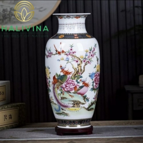 Bình Hoa Gốm Sứ Phong Thuỷ Cao Cấp KT36X16CM