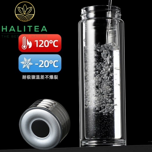 Bình Pha Trà 2 Lớp Bộ Lọc Nhấn Nút Tiện Lợi Độc Đáo 400ml