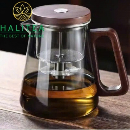 Bình Pha Trà Thủy Tinh Nút Bấm Tách Trà 800ml – Bình Pha Trà Thông Minh