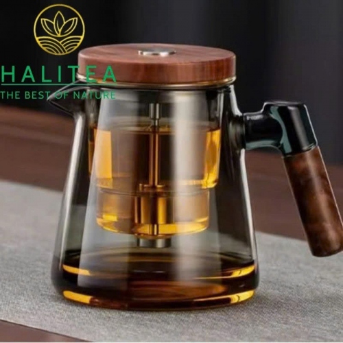 Bình Pha Trà Thủy Tinh Nút Bấm Tách Trà 800ml – Bình Pha Trà Thông Minh