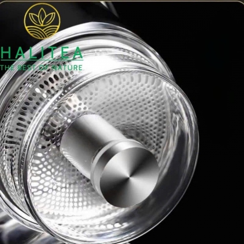 Bình Pha Trà Thủy Tinh Nút Bấm Tách Trà 800ml – Bình Pha Trà Thông Minh