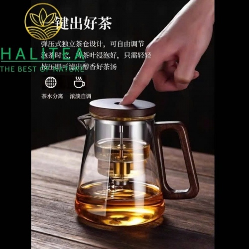Bình Pha Trà Thủy Tinh Nút Bấm Tách Trà 800ml – Bình Pha Trà Thông Minh