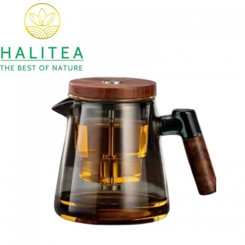 Bình Pha Trà Thủy Tinh Nút Bấm Tách Trà 800ml – Bình Pha Trà Thông Minh