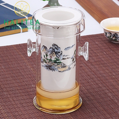 Bình Thủy Tinh Pha Trà Lõi Sứ Cao Cấp 240ml