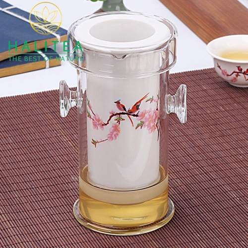 Bình Thủy Tinh Pha Trà Lõi Sứ Cao Cấp 240ml